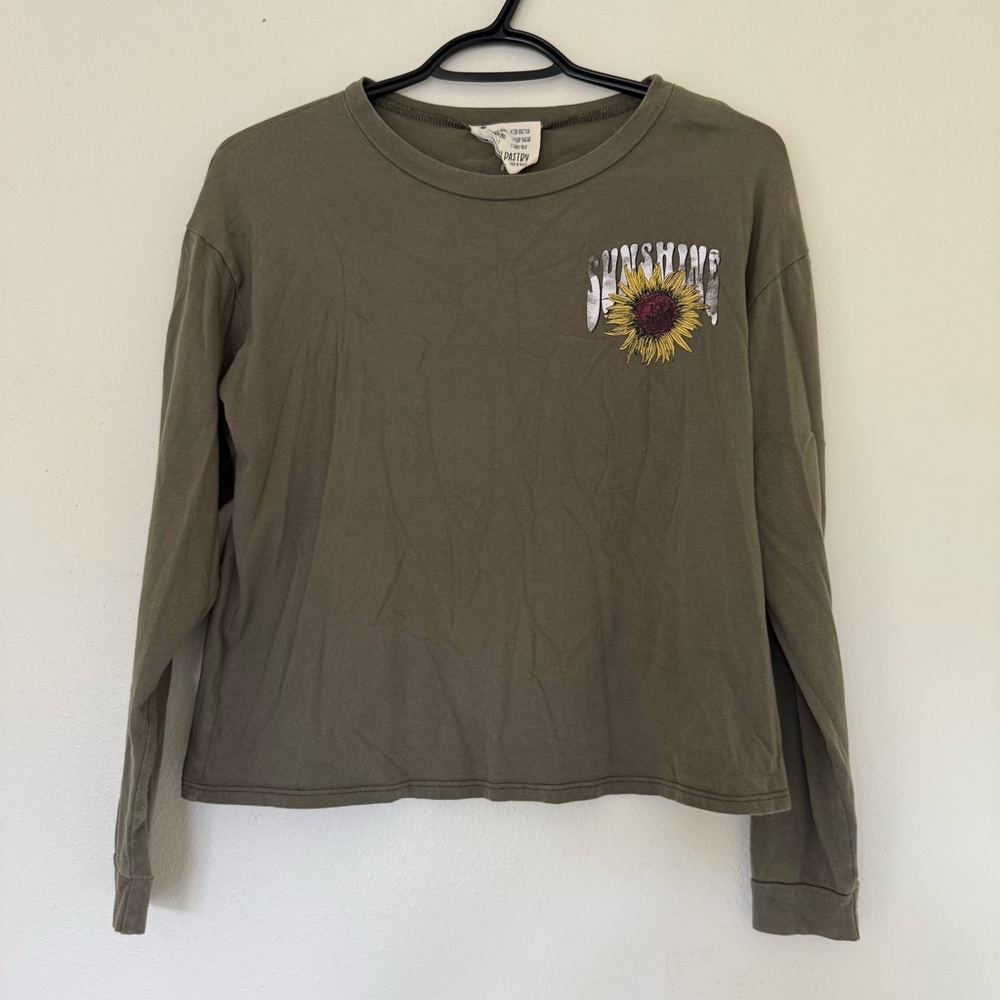 Olive Green Long Sleeve Top